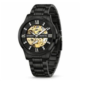 Invicta Objet D Art Automatic Men's Watch w/Skeleton Dial 40mm Black/Gold 69505